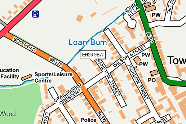 EH26 9BW map - OS OpenMap – Local (Ordnance Survey) EH26 9BW map - OS OpenMap – Local (Ordnance Survey)