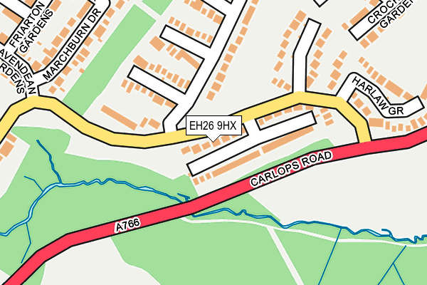 EH26 9HX map - OS OpenMap – Local (Ordnance Survey) EH26 9HX map - OS OpenMap – Local (Ordnance Survey)