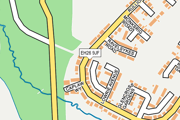 EH26 9JF map - OS OpenMap – Local (Ordnance Survey) EH26 9JF map - OS OpenMap – Local (Ordnance Survey)