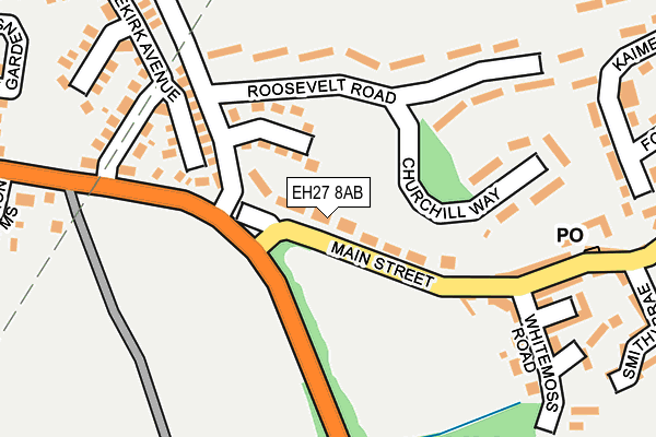 EH27 8AB map - OS OpenMap – Local (Ordnance Survey) EH27 8AB map - OS OpenMap – Local (Ordnance Survey)