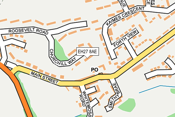 EH27 8AE map - OS OpenMap – Local (Ordnance Survey) EH27 8AE map - OS OpenMap – Local (Ordnance Survey)