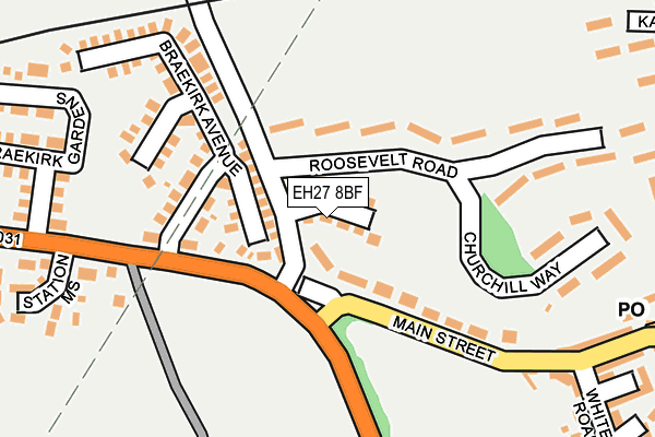 EH27 8BF map - OS OpenMap – Local (Ordnance Survey) EH27 8BF map - OS OpenMap – Local (Ordnance Survey)
