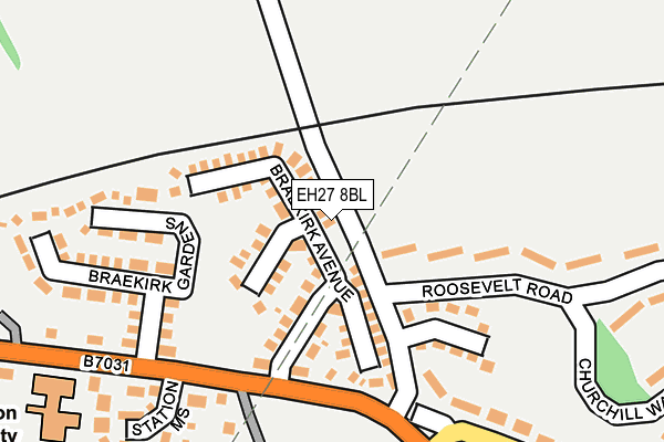 EH27 8BL map - OS OpenMap – Local (Ordnance Survey) EH27 8BL map - OS OpenMap – Local (Ordnance Survey)