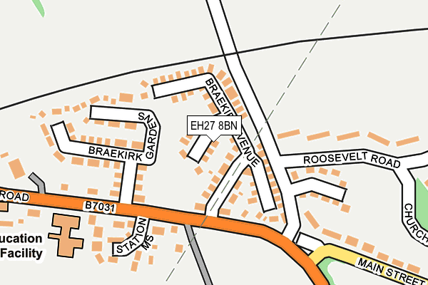 EH27 8BN map - OS OpenMap – Local (Ordnance Survey) EH27 8BN map - OS OpenMap – Local (Ordnance Survey)