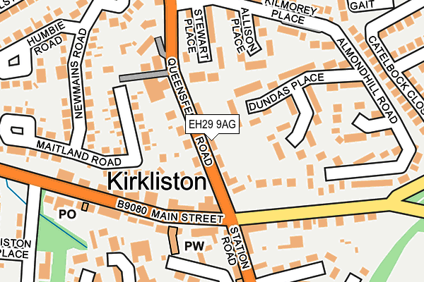 EH29 9AG map - OS OpenMap – Local (Ordnance Survey) EH29 9AG map - OS OpenMap – Local (Ordnance Survey)