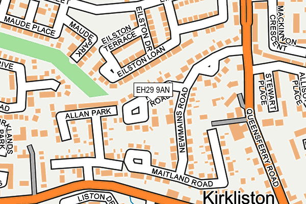 EH29 9AN map - OS OpenMap – Local (Ordnance Survey)