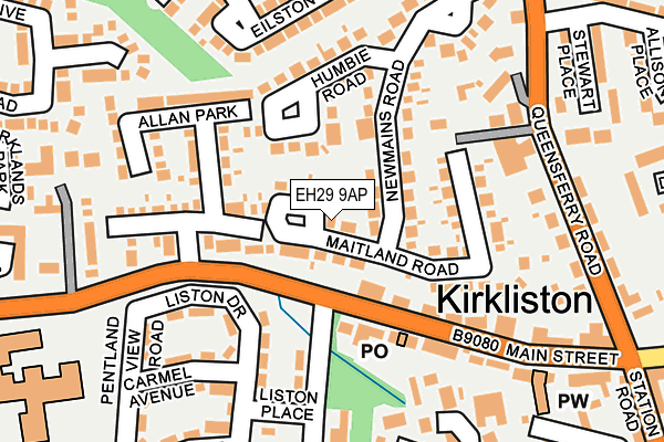 EH29 9AP map - OS OpenMap – Local (Ordnance Survey) EH29 9AP map - OS OpenMap – Local (Ordnance Survey)