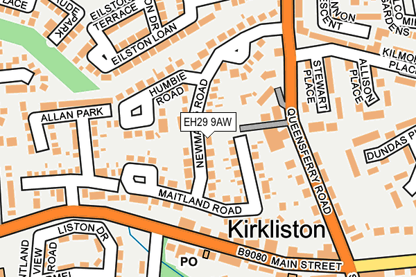 EH29 9AW map - OS OpenMap – Local (Ordnance Survey) EH29 9AW map - OS OpenMap – Local (Ordnance Survey)