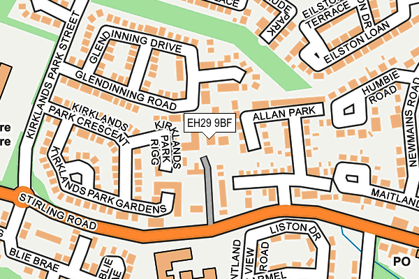 EH29 9BF map - OS OpenMap – Local (Ordnance Survey) EH29 9BF map - OS OpenMap – Local (Ordnance Survey)
