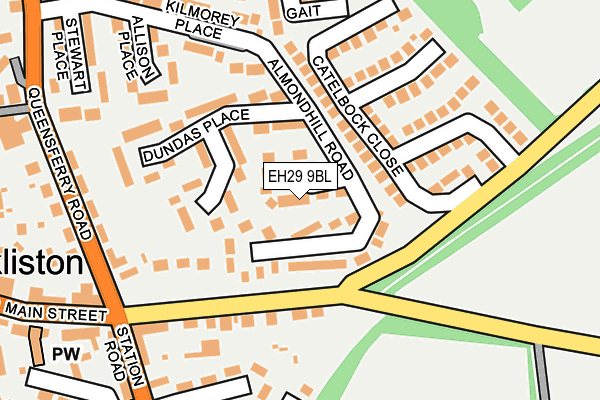 EH29 9BL map - OS OpenMap – Local (Ordnance Survey) EH29 9BL map - OS OpenMap – Local (Ordnance Survey)