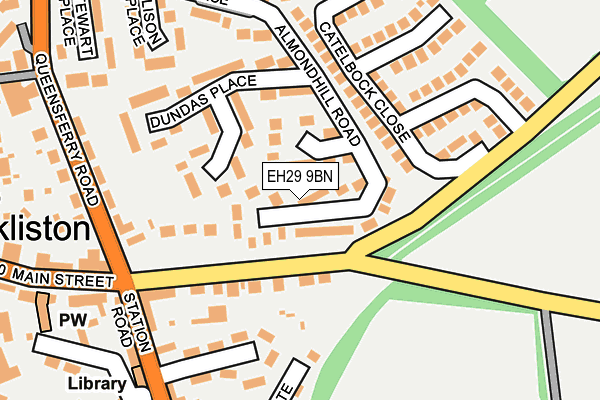 EH29 9BN map - OS OpenMap – Local (Ordnance Survey) EH29 9BN map - OS OpenMap – Local (Ordnance Survey)