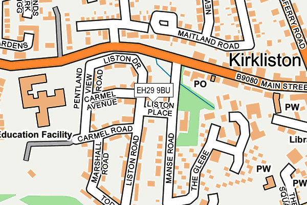 EH29 9BU map - OS OpenMap – Local (Ordnance Survey) EH29 9BU map - OS OpenMap – Local (Ordnance Survey)