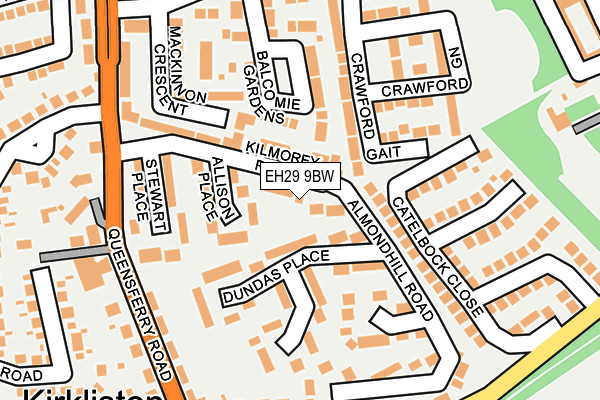 EH29 9BW map - OS OpenMap – Local (Ordnance Survey) EH29 9BW map - OS OpenMap – Local (Ordnance Survey)