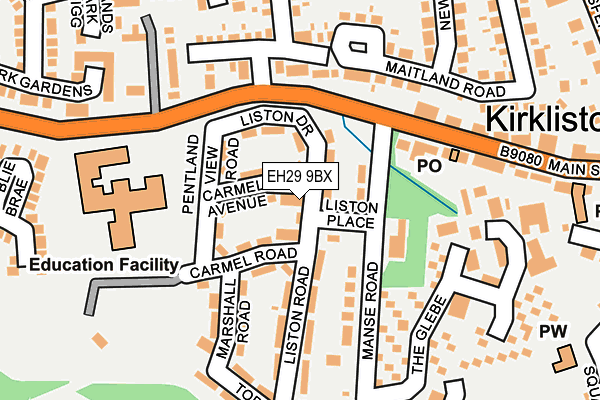 EH29 9BX map - OS OpenMap – Local (Ordnance Survey) EH29 9BX map - OS OpenMap – Local (Ordnance Survey)