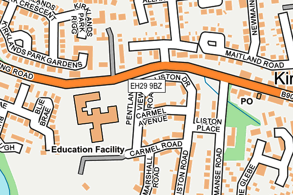 EH29 9BZ map - OS OpenMap – Local (Ordnance Survey) EH29 9BZ map - OS OpenMap – Local (Ordnance Survey)