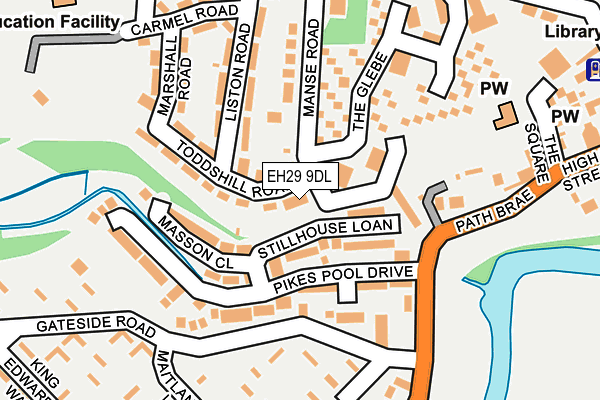 EH29 9DL map - OS OpenMap – Local (Ordnance Survey) EH29 9DL map - OS OpenMap – Local (Ordnance Survey)