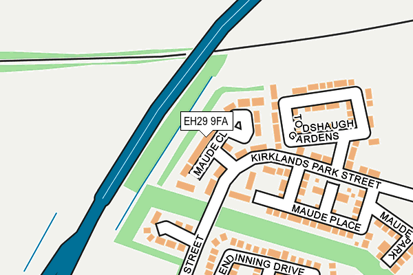 EH29 9FA map - OS OpenMap – Local (Ordnance Survey) EH29 9FA map - OS OpenMap – Local (Ordnance Survey)