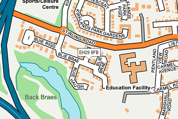 EH29 9FB map - OS OpenMap – Local (Ordnance Survey) EH29 9FB map - OS OpenMap – Local (Ordnance Survey)