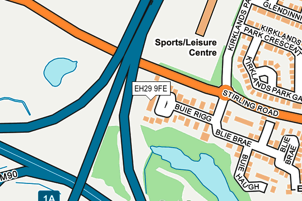 EH29 9FE map - OS OpenMap – Local (Ordnance Survey) EH29 9FE map - OS OpenMap – Local (Ordnance Survey)