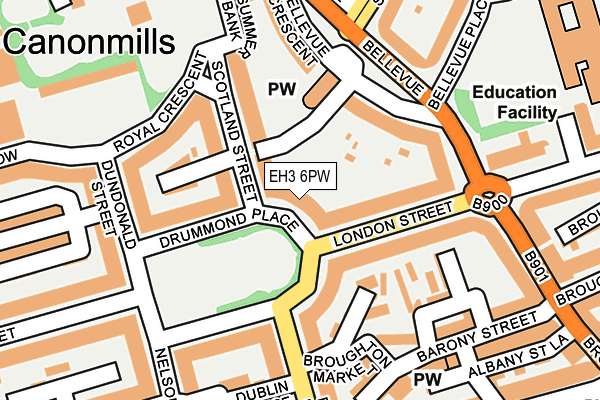 EH3 6PW map - OS OpenMap – Local (Ordnance Survey) EH3 6PW map - OS OpenMap – Local (Ordnance Survey)
