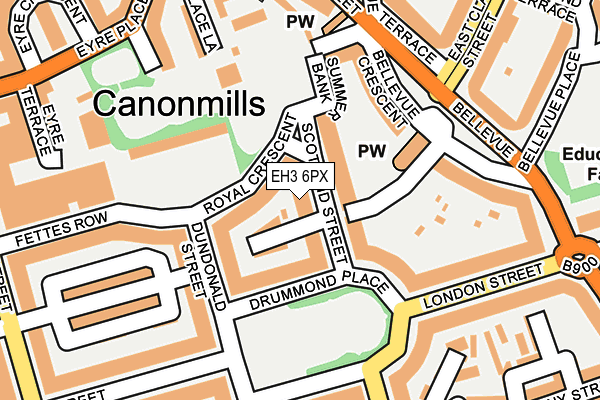 EH3 6PX map - OS OpenMap – Local (Ordnance Survey) EH3 6PX map - OS OpenMap – Local (Ordnance Survey)