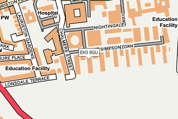 EH3 9GU map - OS OpenMap – Local (Ordnance Survey) EH3 9GU map - OS OpenMap – Local (Ordnance Survey)