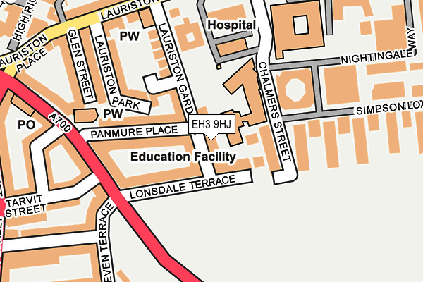 EH3 9HJ map - OS OpenMap – Local (Ordnance Survey) EH3 9HJ map - OS OpenMap – Local (Ordnance Survey)