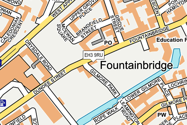 EH3 9RU map - OS OpenMap – Local (Ordnance Survey) EH3 9RU map - OS OpenMap – Local (Ordnance Survey)