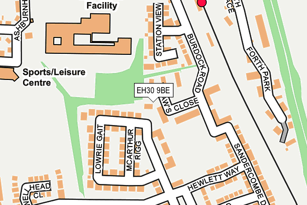 EH30 9BE map - OS OpenMap – Local (Ordnance Survey) EH30 9BE map - OS OpenMap – Local (Ordnance Survey)