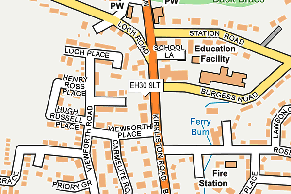EH30 9LT map - OS OpenMap – Local (Ordnance Survey) EH30 9LT map - OS OpenMap – Local (Ordnance Survey)