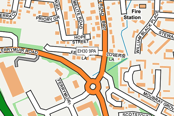 EH30 9PA map - OS OpenMap – Local (Ordnance Survey) EH30 9PA map - OS OpenMap – Local (Ordnance Survey)