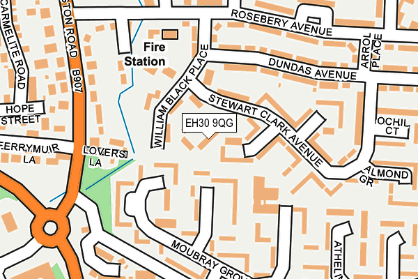 EH30 9QG map - OS OpenMap – Local (Ordnance Survey) EH30 9QG map - OS OpenMap – Local (Ordnance Survey)
