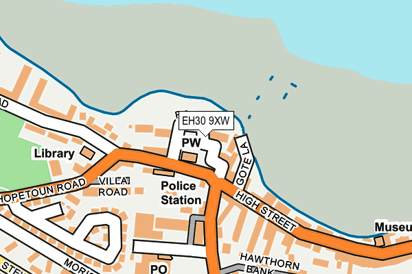 EH30 9XW map - OS OpenMap – Local (Ordnance Survey) EH30 9XW map - OS OpenMap – Local (Ordnance Survey)