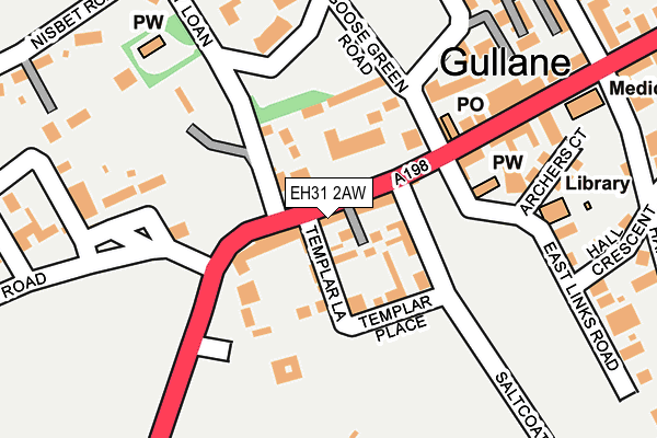 EH31 2AW map - OS OpenMap – Local (Ordnance Survey) EH31 2AW map - OS OpenMap – Local (Ordnance Survey)