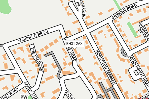 EH31 2AX map - OS OpenMap – Local (Ordnance Survey) EH31 2AX map - OS OpenMap – Local (Ordnance Survey)