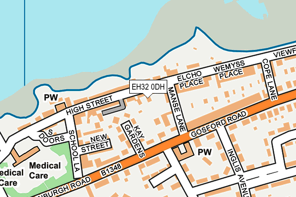 EH32 0DH map - OS OpenMap – Local (Ordnance Survey)