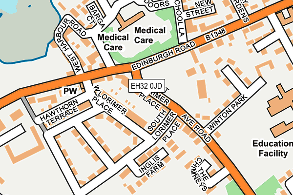 EH32 0JD map - OS OpenMap – Local (Ordnance Survey) EH32 0JD map - OS OpenMap – Local (Ordnance Survey)