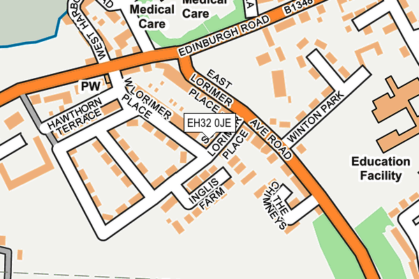 EH32 0JE map - OS OpenMap – Local (Ordnance Survey) EH32 0JE map - OS OpenMap – Local (Ordnance Survey)