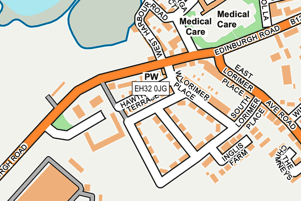 EH32 0JG map - OS OpenMap – Local (Ordnance Survey)