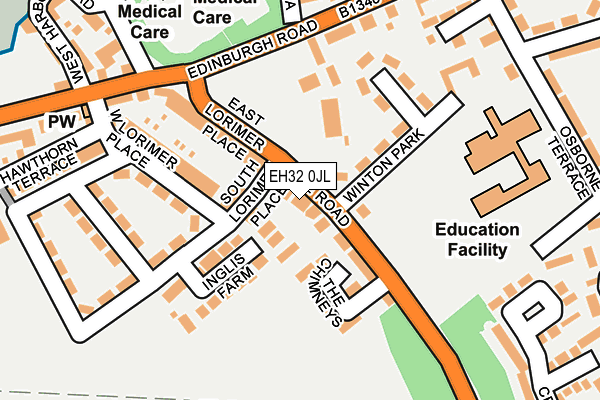 EH32 0JL map - OS OpenMap – Local (Ordnance Survey) EH32 0JL map - OS OpenMap – Local (Ordnance Survey)