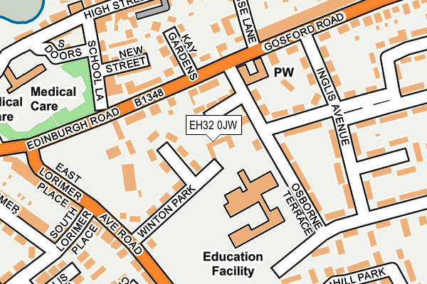 EH32 0JW map - OS OpenMap – Local (Ordnance Survey) EH32 0JW map - OS OpenMap – Local (Ordnance Survey)