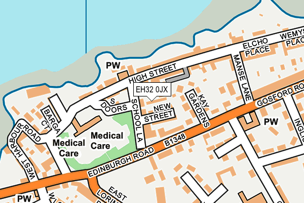 EH32 0JX map - OS OpenMap – Local (Ordnance Survey) EH32 0JX map - OS OpenMap – Local (Ordnance Survey)