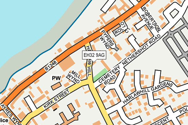 EH32 9AG map - OS OpenMap – Local (Ordnance Survey) EH32 9AG map - OS OpenMap – Local (Ordnance Survey)