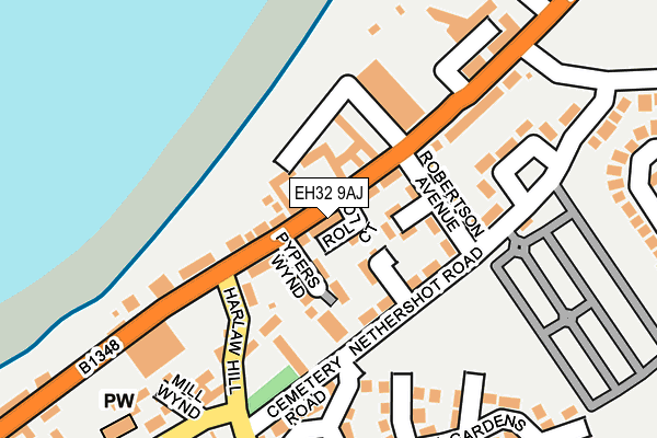EH32 9AJ map - OS OpenMap – Local (Ordnance Survey) EH32 9AJ map - OS OpenMap – Local (Ordnance Survey)