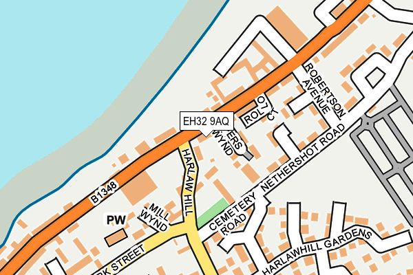 EH32 9AQ map - OS OpenMap – Local (Ordnance Survey) EH32 9AQ map - OS OpenMap – Local (Ordnance Survey)