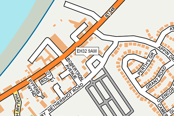 EH32 9AW map - OS OpenMap – Local (Ordnance Survey) EH32 9AW map - OS OpenMap – Local (Ordnance Survey)