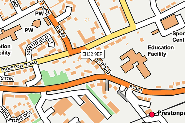 EH32 9EP map - OS OpenMap – Local (Ordnance Survey) EH32 9EP map - OS OpenMap – Local (Ordnance Survey)