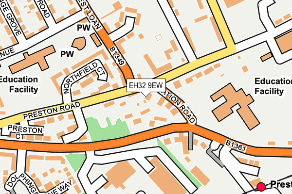 EH32 9EW map - OS OpenMap – Local (Ordnance Survey) EH32 9EW map - OS OpenMap – Local (Ordnance Survey)