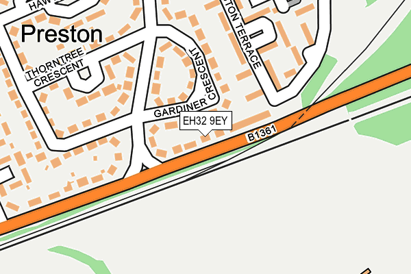 EH32 9EY map - OS OpenMap – Local (Ordnance Survey) EH32 9EY map - OS OpenMap – Local (Ordnance Survey)