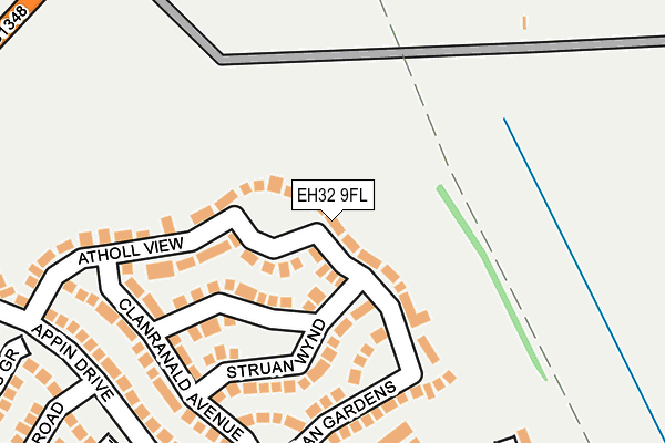 EH32 9FL map - OS OpenMap – Local (Ordnance Survey) EH32 9FL map - OS OpenMap – Local (Ordnance Survey)